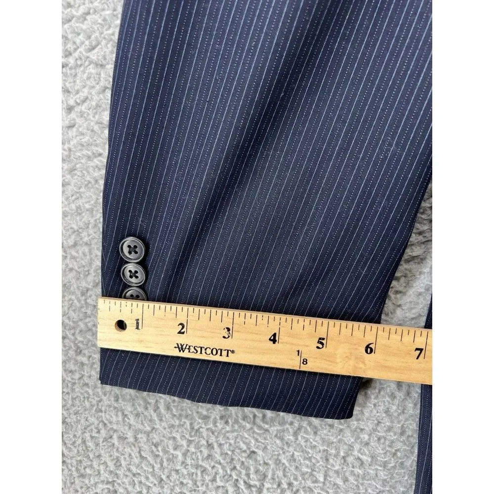 Daniel Cremieux Performance Loro Piana 44S Blue Sports Coat Blazer‎ Stripe ITALY